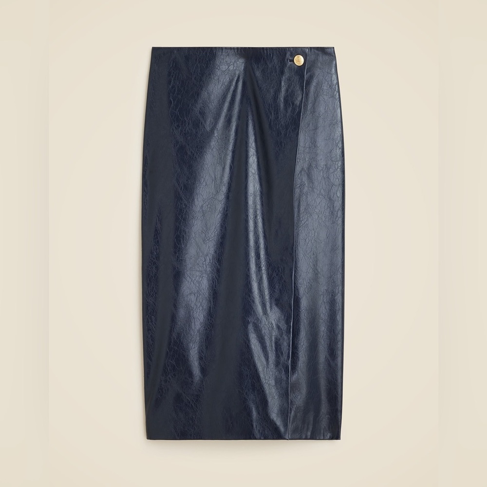 J.Crew Collection wrap skirt in faux patent leather CF935